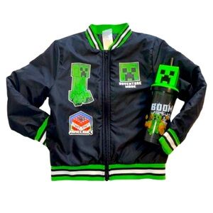 Black and Green Minecraft Adventure Mode Jacket with Cup